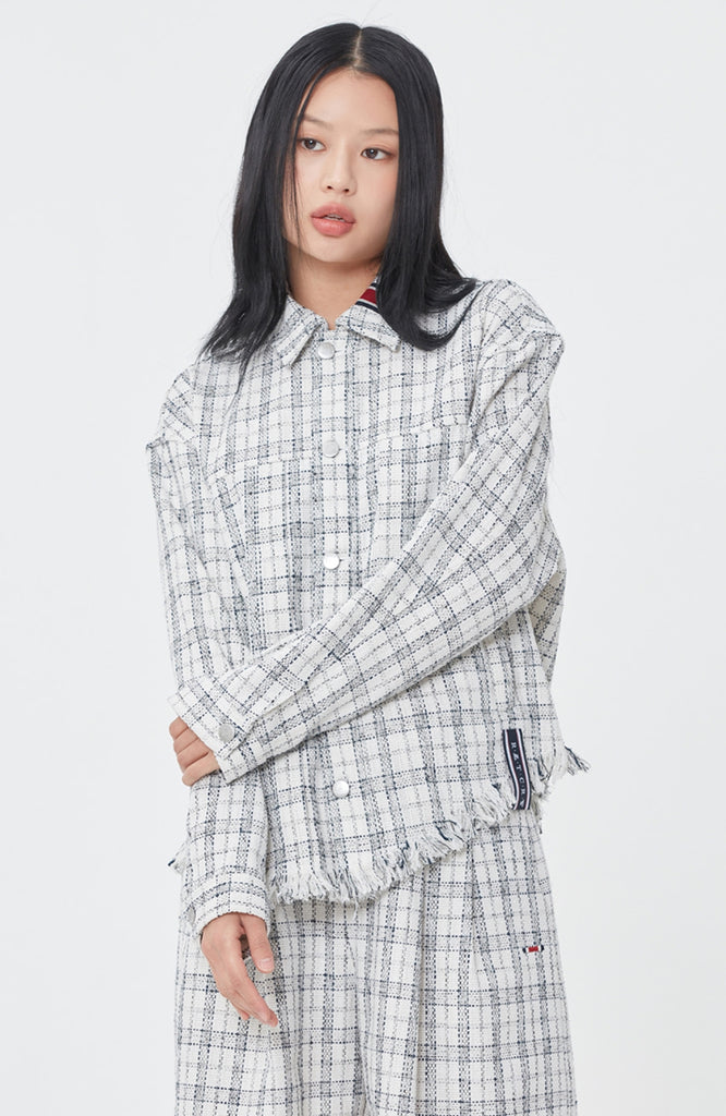 ロマンティッククラウン(ROMANTIC CROWN) TWEED TRUCKER JACKET_OATMEAL