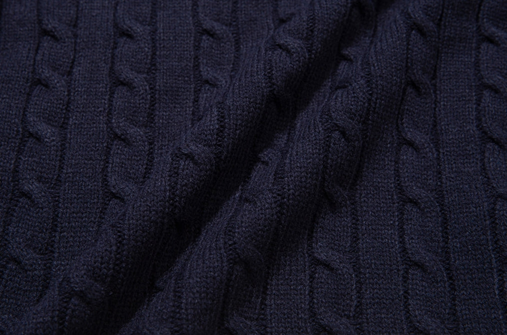 ロマンティッククラウン(ROMANTIC CROWN)  CABLE KNIT JACKET_NAVY