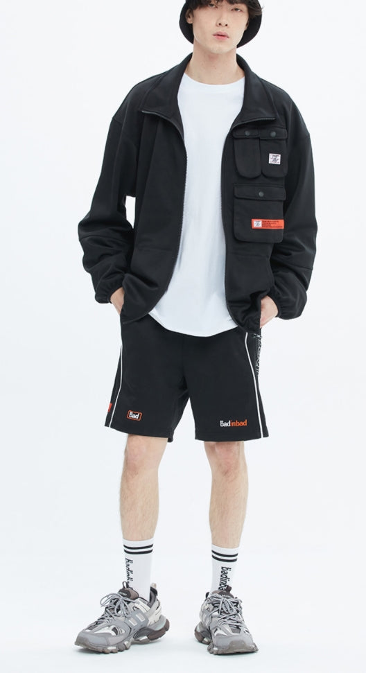 ベドインベド(BADINBAD) MULTI POCKET TRACK JACKET_BLACK