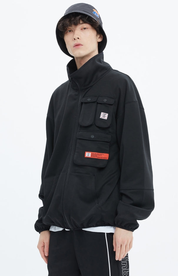 ベドインベド(BADINBAD) MULTI POCKET TRACK JACKET_BLACK
