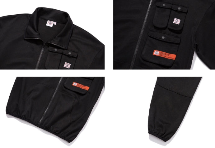 ベドインベド(BADINBAD) MULTI POCKET TRACK JACKET_BLACK