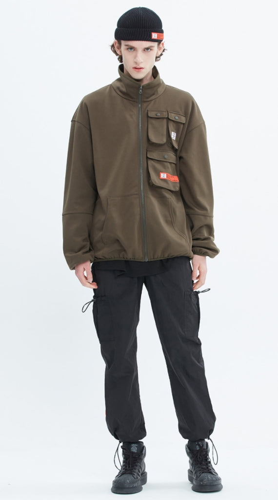 ベドインベド(BADINBAD) MULTI POCKET TRACK JACKET_KHAKI