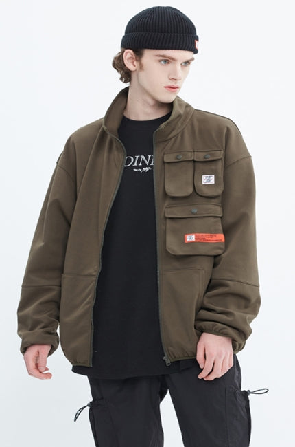 ベドインベド(BADINBAD) MULTI POCKET TRACK JACKET_KHAKI
