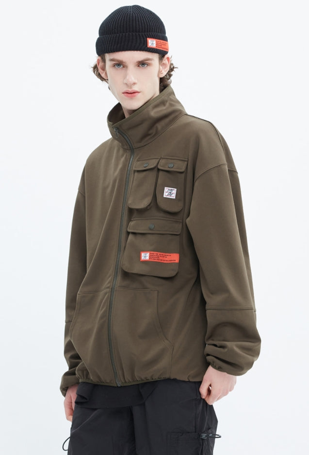 ベドインベド(BADINBAD) MULTI POCKET TRACK JACKET_KHAKI