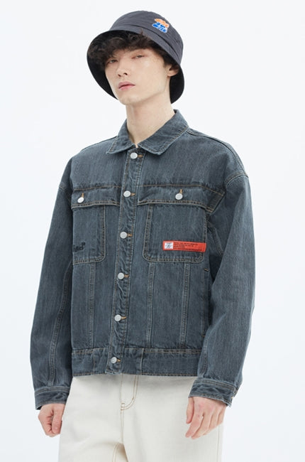 ベドインベド(BADINBAD) BACK POCKET DENIM JACKET_DARK GREY
