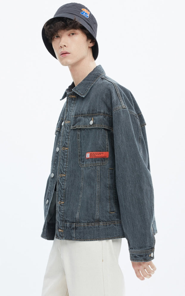 ベドインベド(BADINBAD) BACK POCKET DENIM JACKET_DARK GREY