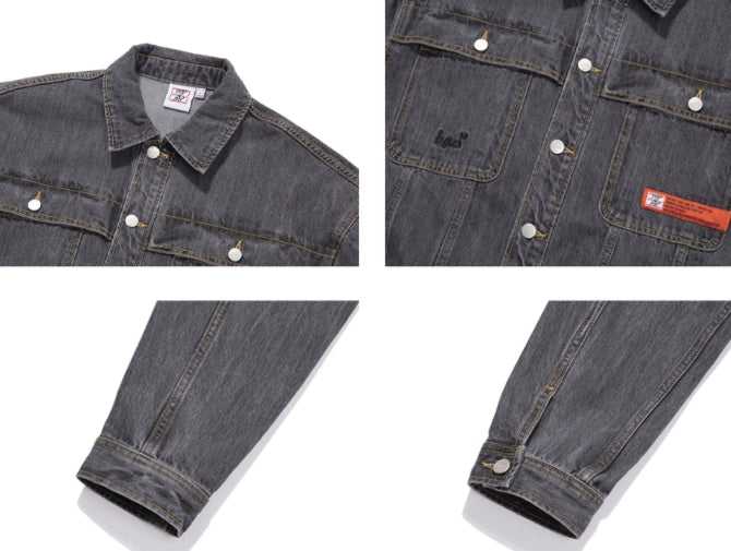ベドインベド(BADINBAD) BACK POCKET DENIM JACKET_DARK GREY