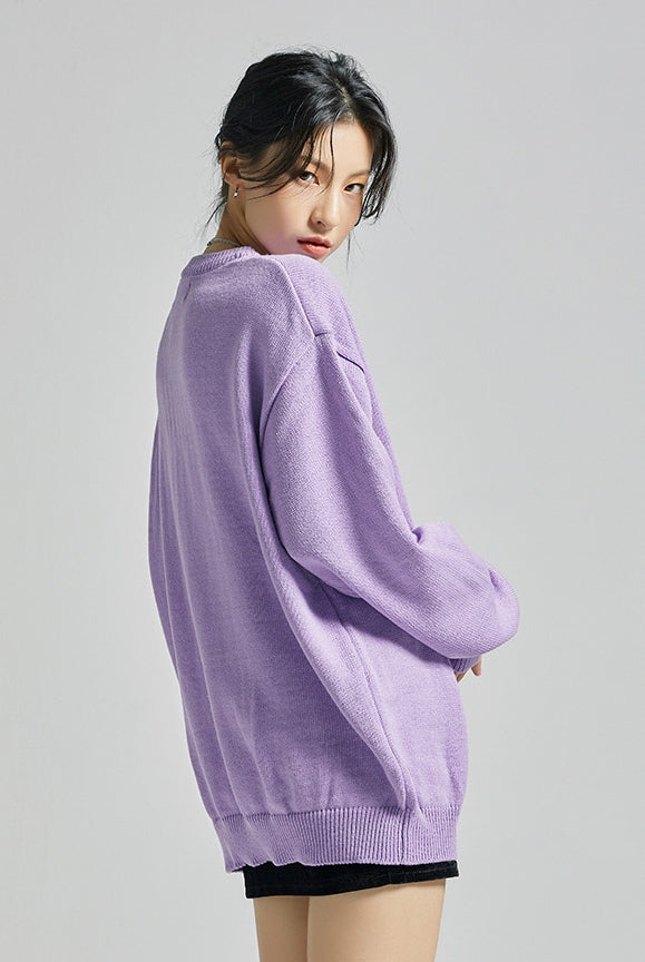 セイントペイン(SAINTPAIN)  SP Beileve Semi Over Knit-Light Purple
