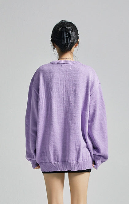 セイントペイン(SAINTPAIN)  SP Beileve Semi Over Knit-Light Purple