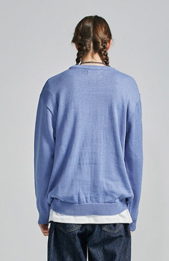 セイントペイン(SAINTPAIN)  SP Beileve Semi Over Knit-Light Blue