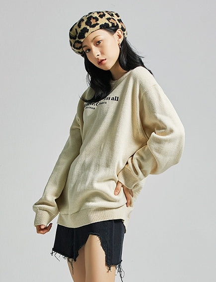 セイントペイン(SAINTPAIN)  SP Beileve Semi Over Knit-Beige