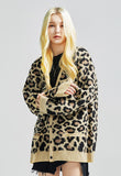 セイントペイン(SAINTPAIN)  SP Semi Over Leopard Cardigan-Beige