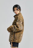 セイントペイン(SAINTPAIN)  SP Leopard Boa Fleece Zip Up Jacket-Yellow