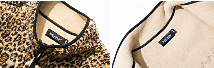 セイントペイン(SAINTPAIN)  SP Leopard Boa Fleece Zip Up Jacket-Yellow