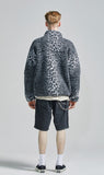 セイントペイン(SAINTPAIN)  SP Leopard Boa Fleece Zip Up Jacket-Gray
