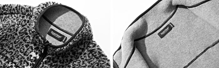 セイントペイン(SAINTPAIN)  SP Leopard Boa Fleece Zip Up Jacket-Gray