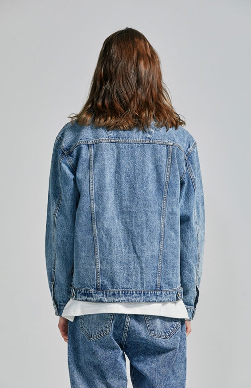 セイントペイン(SAINTPAIN) SP Denim Washed Trucker Jacket-Blue
