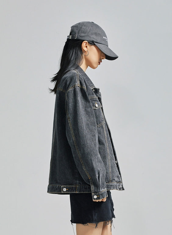 セイントペイン(SAINTPAIN) SP Denim Washed Trucker Jacket-Black