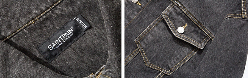 セイントペイン(SAINTPAIN) SP Denim Washed Trucker Jacket-Black