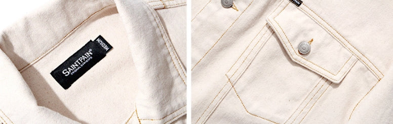 セイントペイン(SAINTPAIN) SP Cotton Twill Trucker Jacket-Ivory