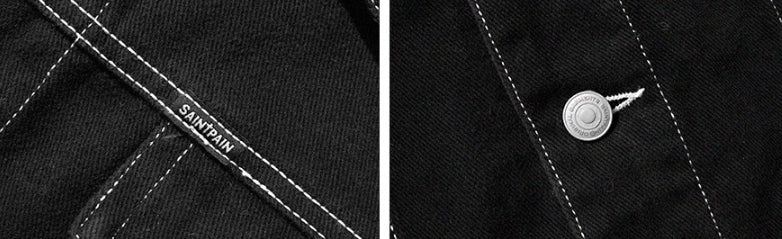 セイントペイン(SAINTPAIN) SP Cotton Twill Trucker Jacket-Black