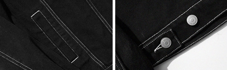 セイントペイン(SAINTPAIN) SP Cotton Twill Trucker Jacket-Black