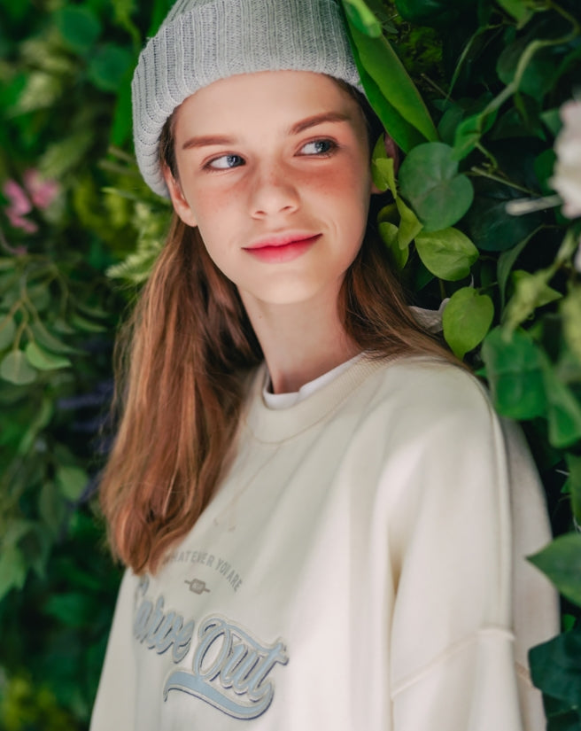 ダブルユーブイプロジェクト(WV PROJECT) Outstitch Sweatshirt Cream JIMT7460