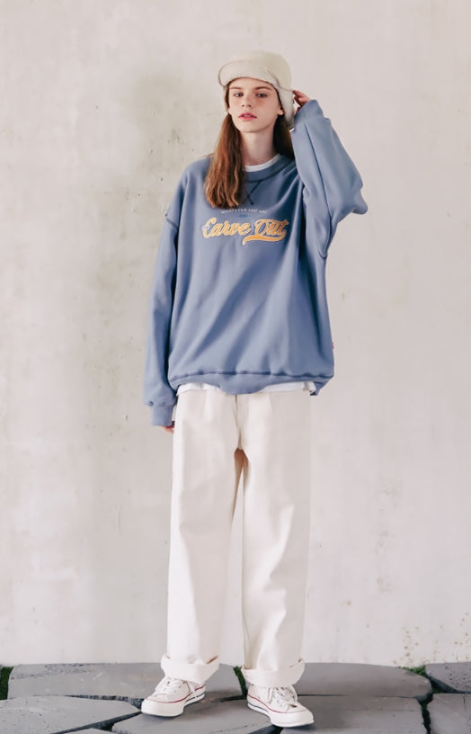 ダブルユーブイプロジェクト(WV PROJECT) Outstitch Sweatshirt Blue JIMT7460