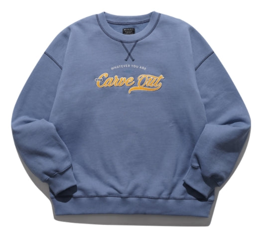 ダブルユーブイプロジェクト(WV PROJECT) Outstitch Sweatshirt Blue JIMT7460