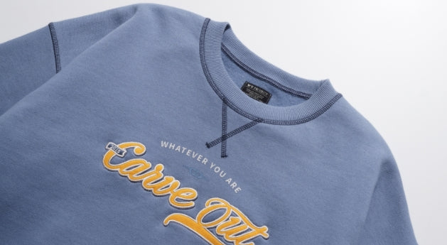 ダブルユーブイプロジェクト(WV PROJECT) Outstitch Sweatshirt Blue JIMT7460