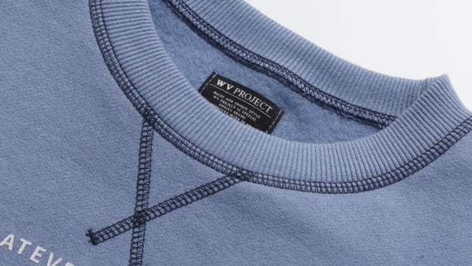 ダブルユーブイプロジェクト(WV PROJECT) Outstitch Sweatshirt Blue JIMT7460