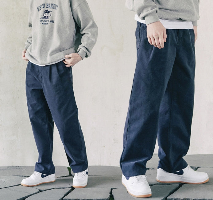 ダブルユーブイプロジェクト(WV PROJECT) Biscuit Pintuck Wide Pants Navy JJLP7466