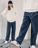 ダブルユーブイプロジェクト(WV PROJECT) Biscuit Pintuck Wide Pants Navy JJLP7466