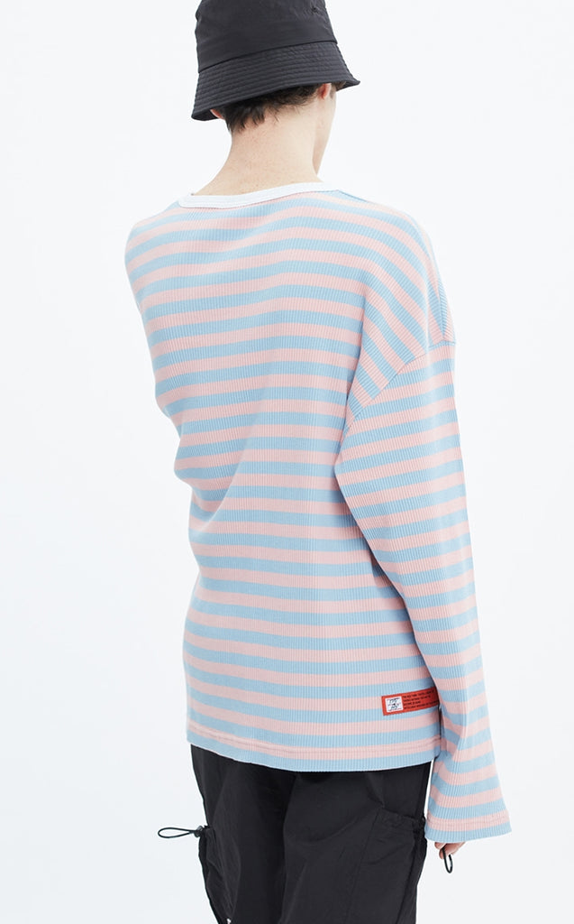 ベドインベド(BADINBAD) BASIC STRIPED LONG SLEEVE_PINK