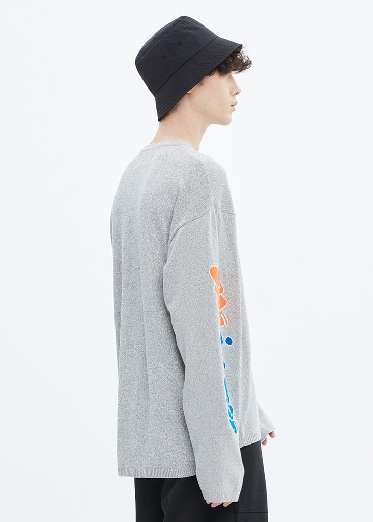 ベドインベド(BADINBAD) FAT LOGO LAYERED KNIT_GREY