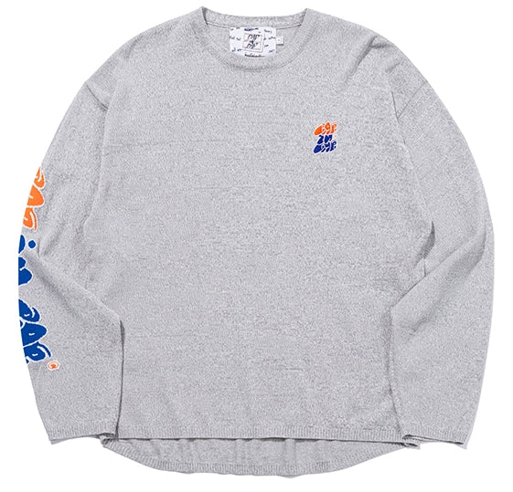 ベドインベド(BADINBAD) FAT LOGO LAYERED KNIT_GREY