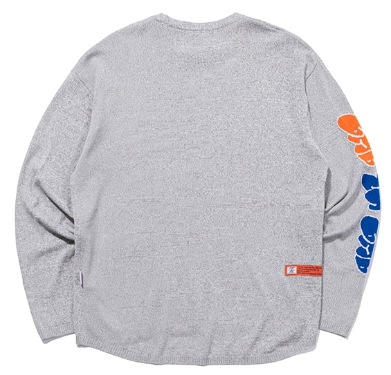ベドインベド(BADINBAD) FAT LOGO LAYERED KNIT_GREY