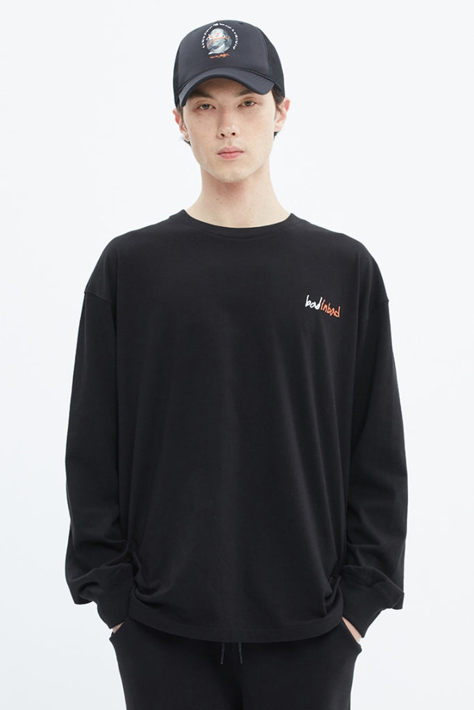 ベドインベド(BADINBAD)  FRANKLIN PORTRAIT LONG SLEEVE_BLACK