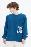 ベドインベド(BADINBAD)  SCRIBBLE LOGO POCKET LONG SLEEVE_BLUE