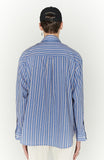 ORDINARY PEOPLE(オーディナリーピープル)  BLUE STRIPE CUTTING DETAIL SHIRTS