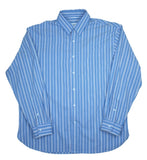 ORDINARY PEOPLE(オーディナリーピープル)  BLUE STRIPE CUTTING DETAIL SHIRTS