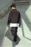 マスノウン(MASSNOUN)  CROPPED NYLON JACKET MSOJK003-BK
