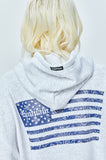 セイントペイン(SAINTPAIN) SP FLAG OF PAISLEY HOOD-ASH MELANGE