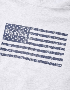 セイントペイン(SAINTPAIN) SP FLAG OF PAISLEY HOOD-ASH MELANGE