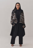 A-WENDE(オウェンド) Plaid Crop Trench coat / black