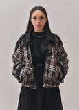 A-WENDE(オウェンド) Plaid Crop Trench coat / black