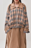 A-WENDE(オウェンド) Plaid Crop Trench coat / brown