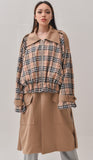 A-WENDE(オウェンド) Plaid Crop Trench coat / brown