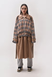 A-WENDE(オウェンド) Plaid Crop Trench coat / brown