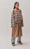 A-WENDE(オウェンド) Plaid Crop Trench coat / brown